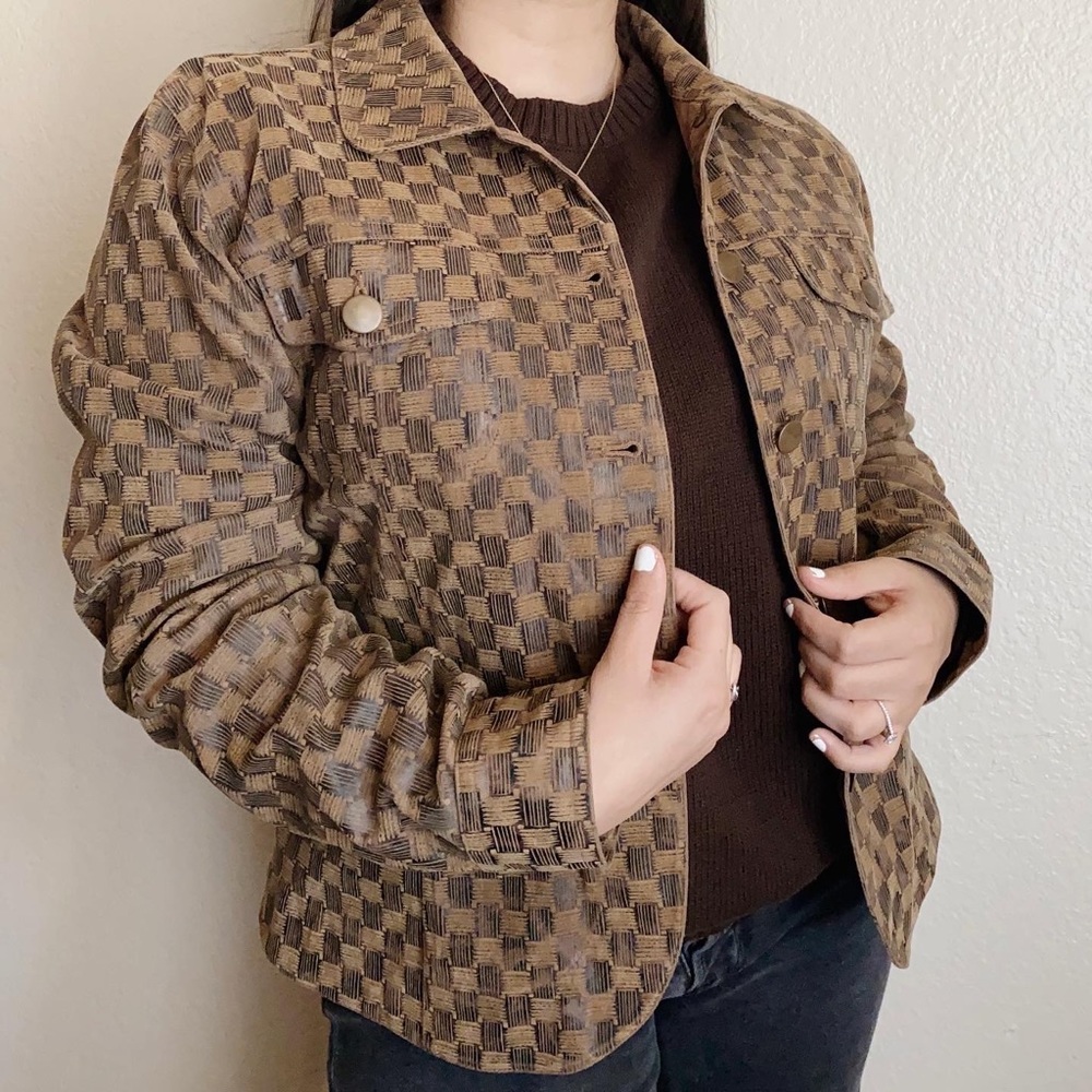Vintage Brown Checkered Jacket